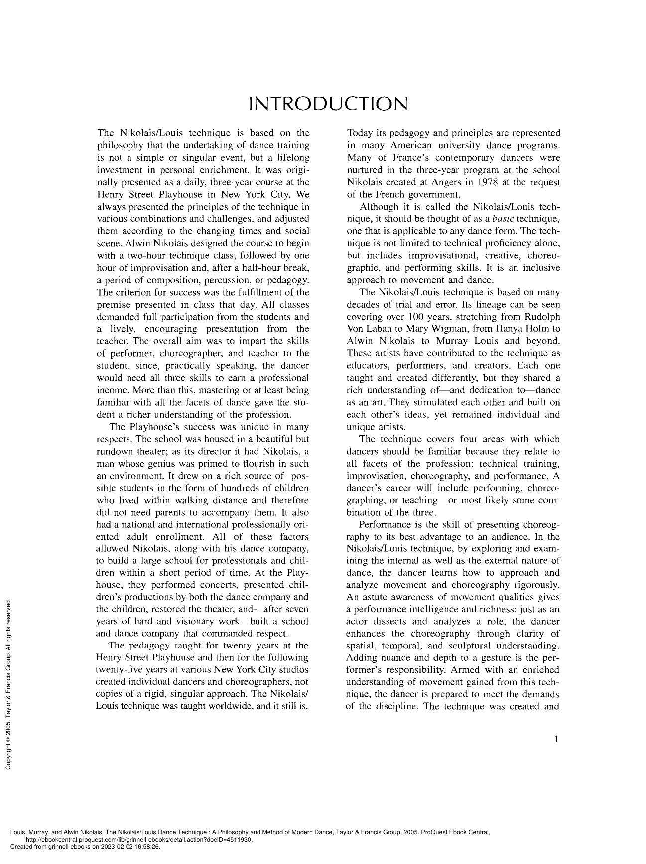 The Nikolais/Louis Dance Technique : A Philosophy and Method of Modern Dance by Alwin Nikolais Murray Louis