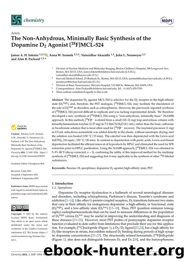 The Non-Anhydrous, Minimally Basic Synthesis of the Dopamine D2 Agonist [18F]MCL-524 by James A. H. Inkster Anna W. Sromek Vamsidhar Akurathi John L. Neumeyer & Alan B. Packard