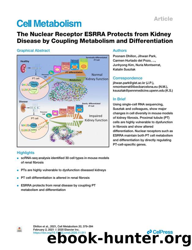 The Nuclear Receptor ESRRA Protects from Kidney Disease by Coupling Metabolism and Differentiation by unknow