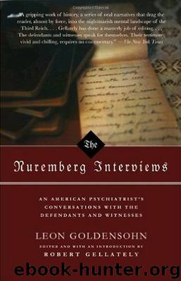 The Nuremberg Interviews (Vintage) by Goldensohn Leon