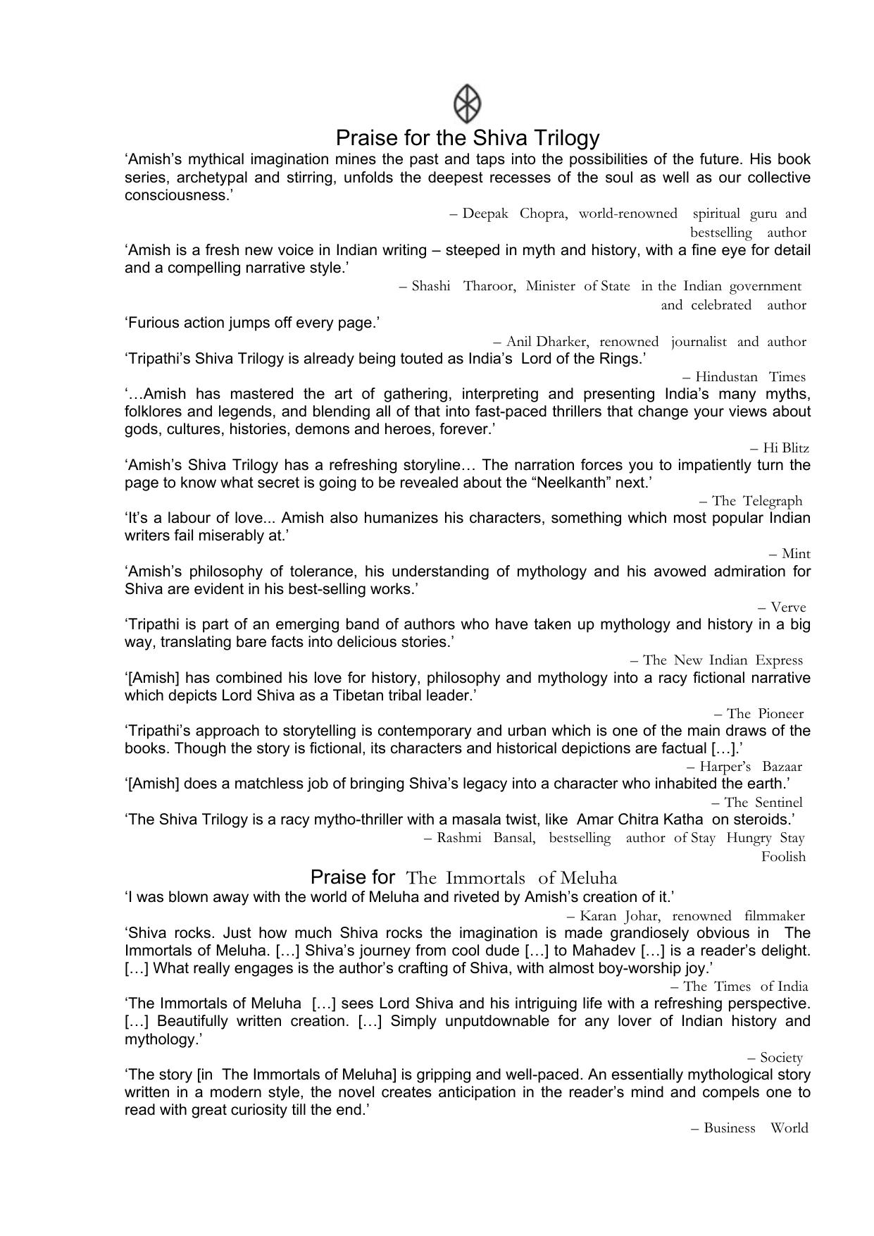 The Oath of The Vayuputras by Amish Tripathi