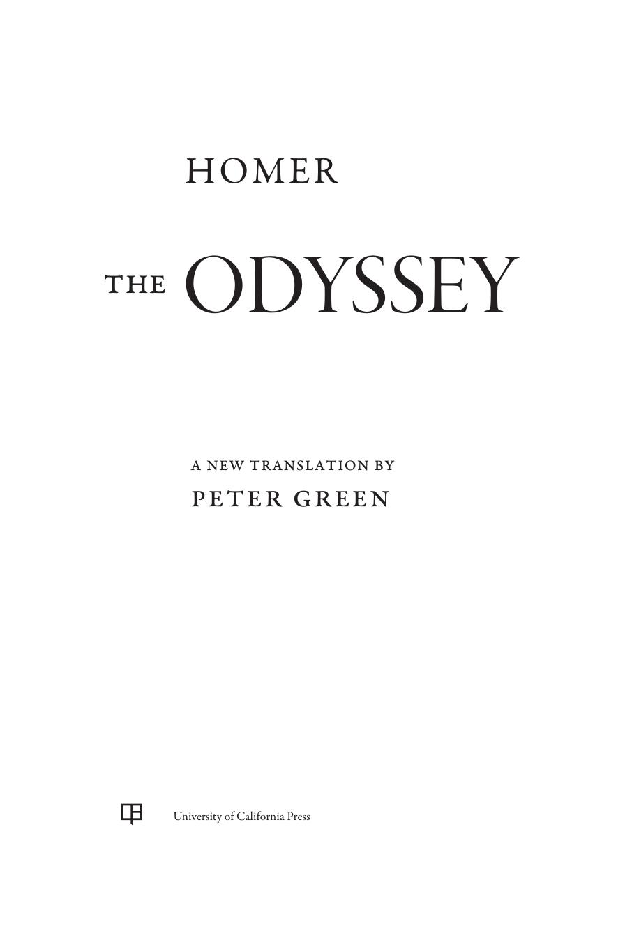 The Odyssey: A New Translation by Peter Green by Homer