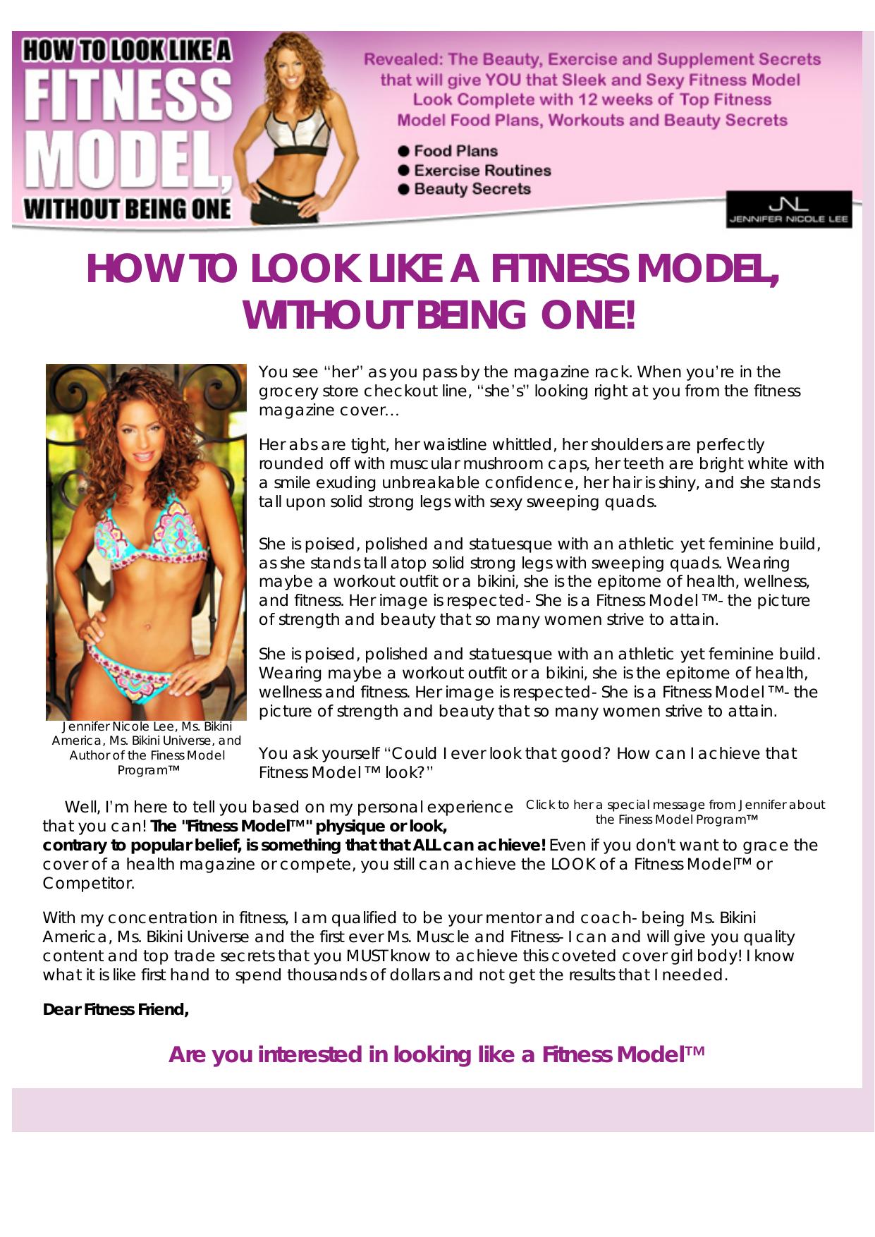 The Official Fitness Model Program. by Best of Kuszter's Collection