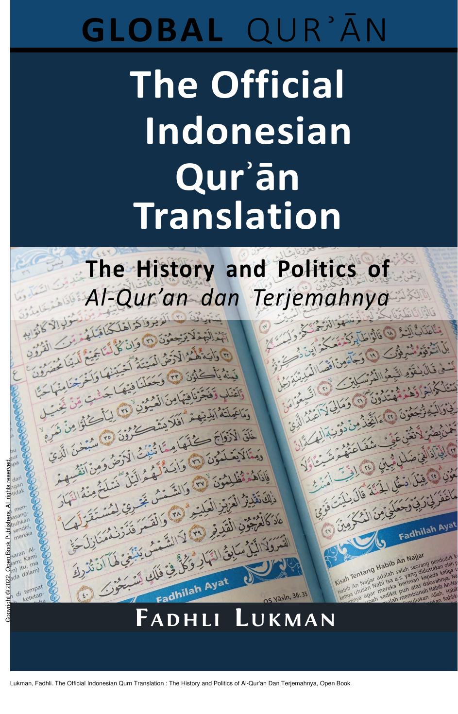 The Official Indonesian QurÊ¾Än Translation : The History and Politics of Al-Qur'an Dan Terjemahnya by Fadhli Lukman