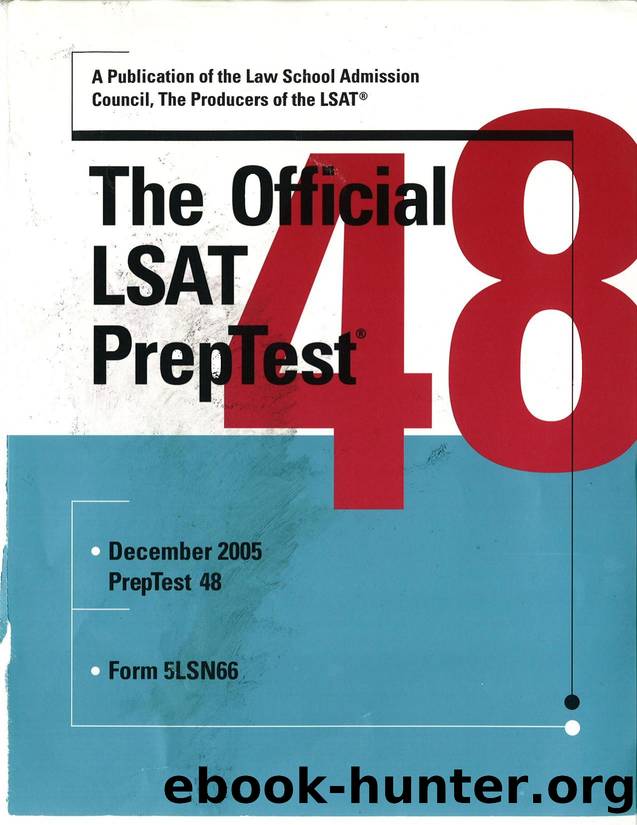 The Official LSAT PrepTest 48 by Law School Admission Council