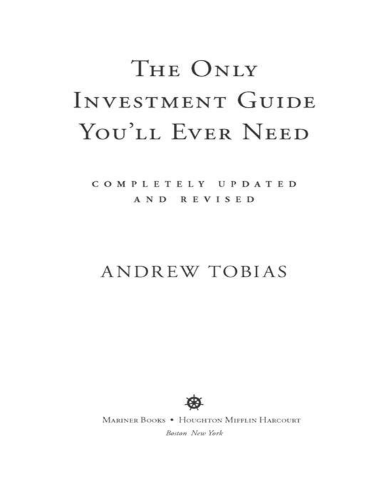 The Only Investment Guide You'll Ever Need by Tobias Andrew