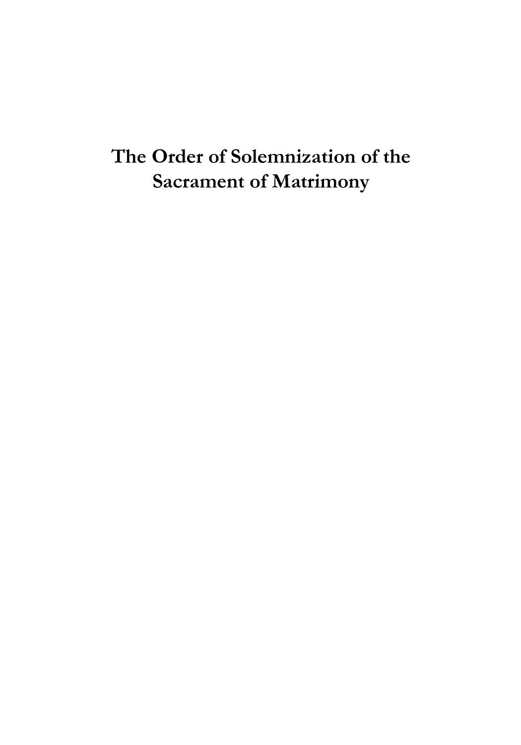 The Order of Solemnization of the Sacrament of Matrimony by Mor Athanasius Yeshue Samuel