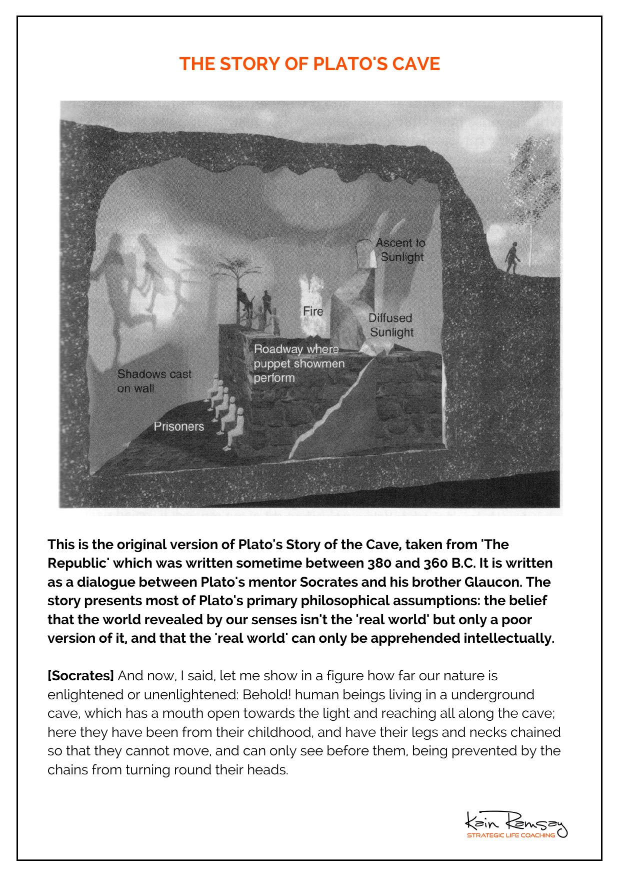 The Original Story of Plato's Cave by Kain Ramsay