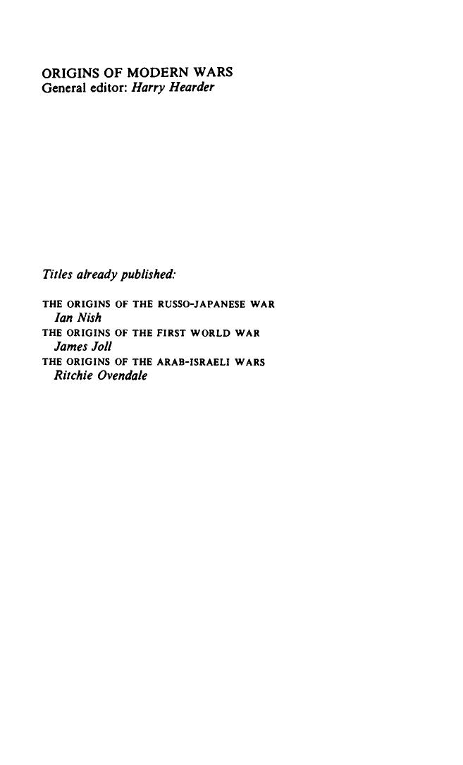 The Origins of the Russo-Japanese War by Ian Nish