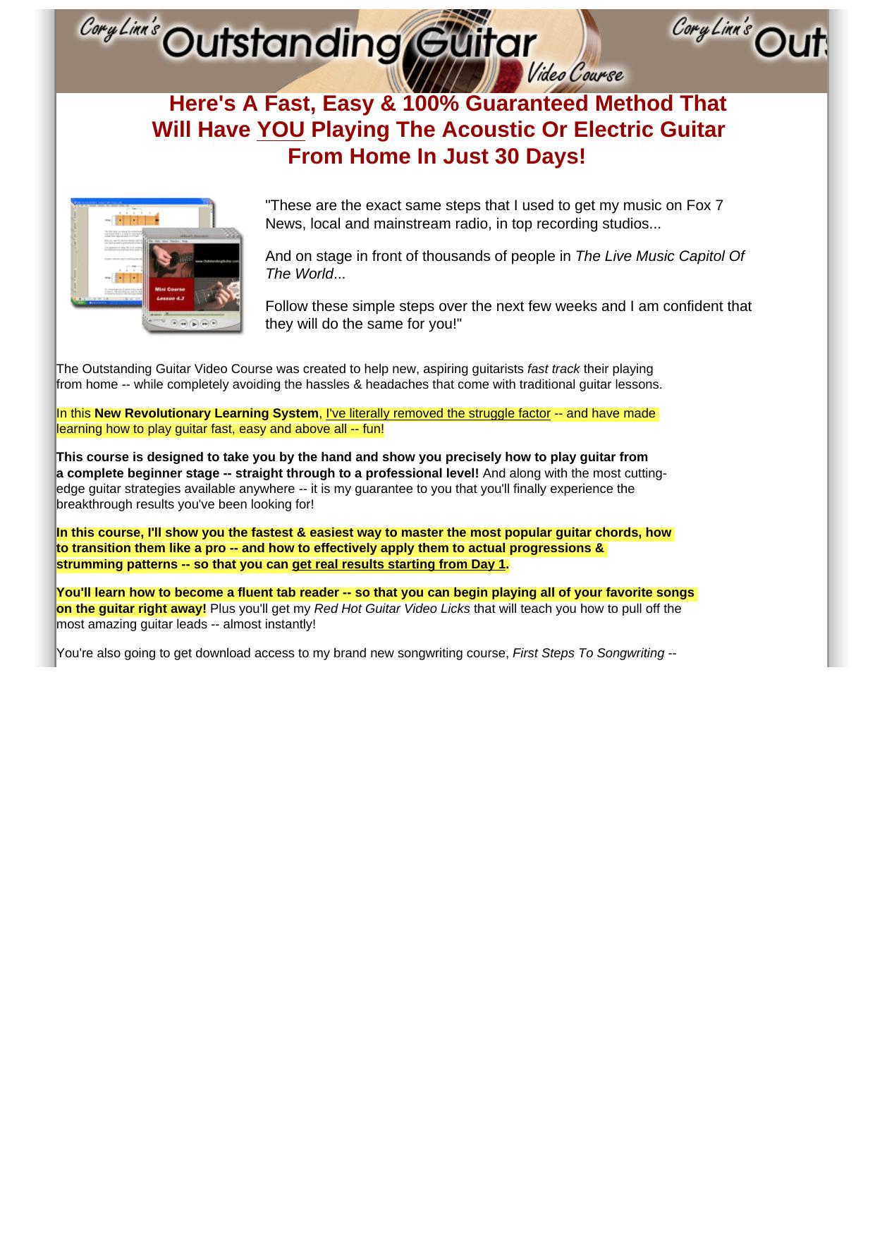 The Outstanding Guitar Video Course. by Best of Kuszter's Collection