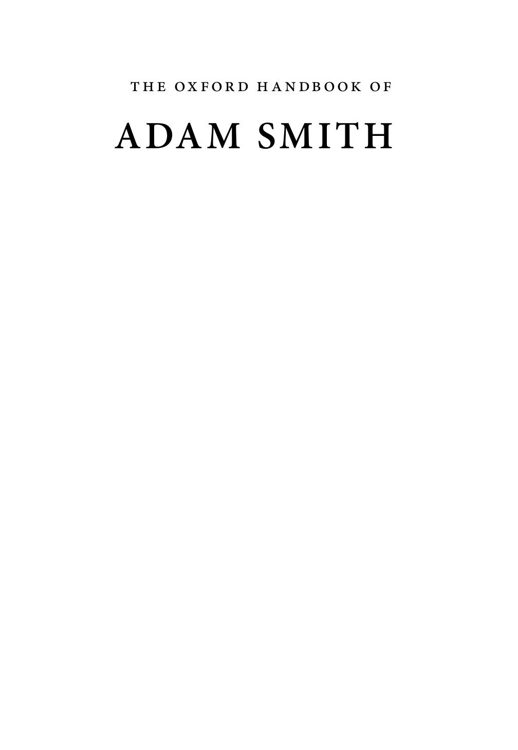 The Oxford Handbook of Adam Smith by Christopher J. Berry