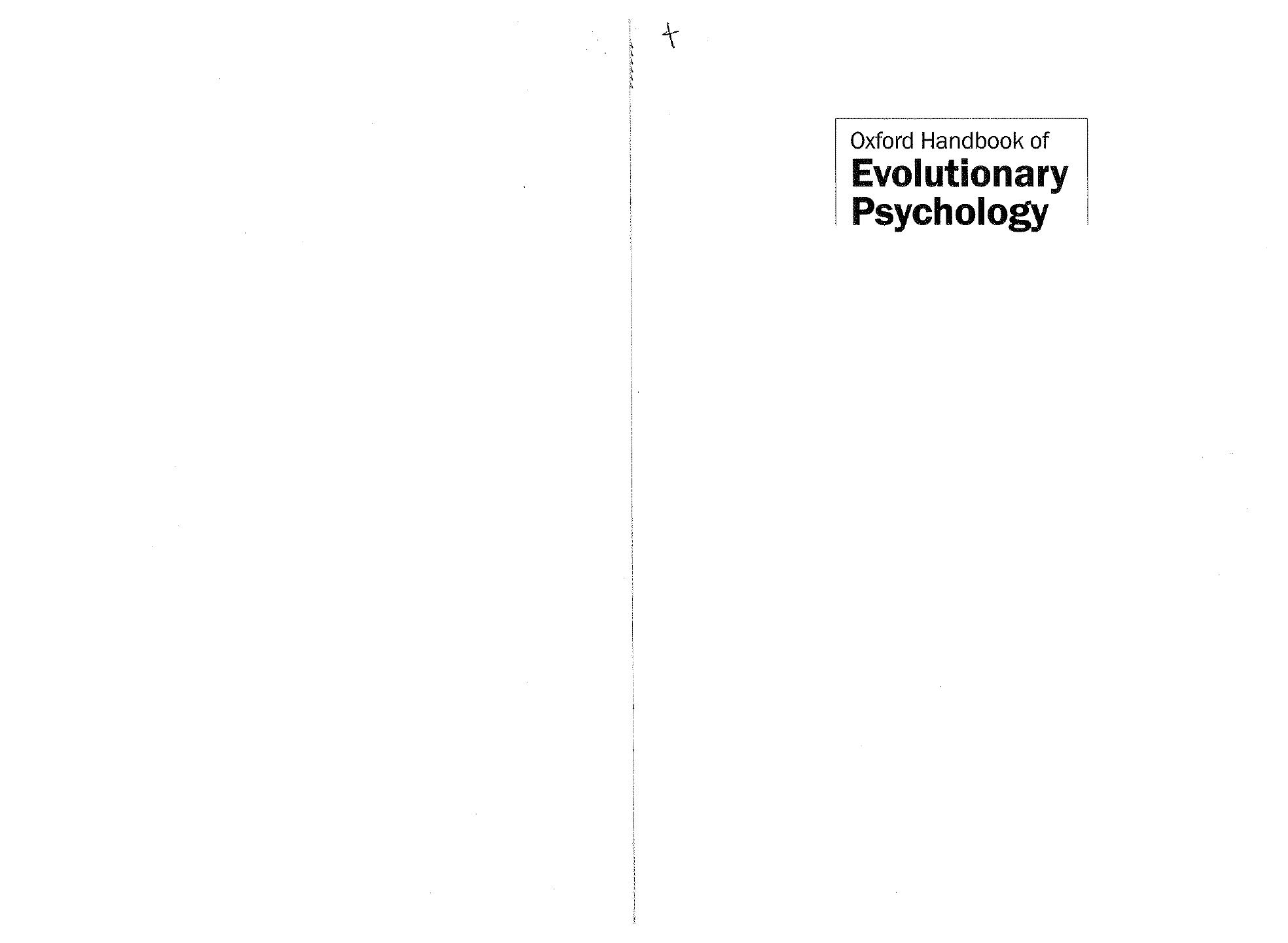 The Oxford Handbook of Evolutionary Psychology (Oxford Library of Psychology) by Robin Dunbar Louise Barrett (Editors)