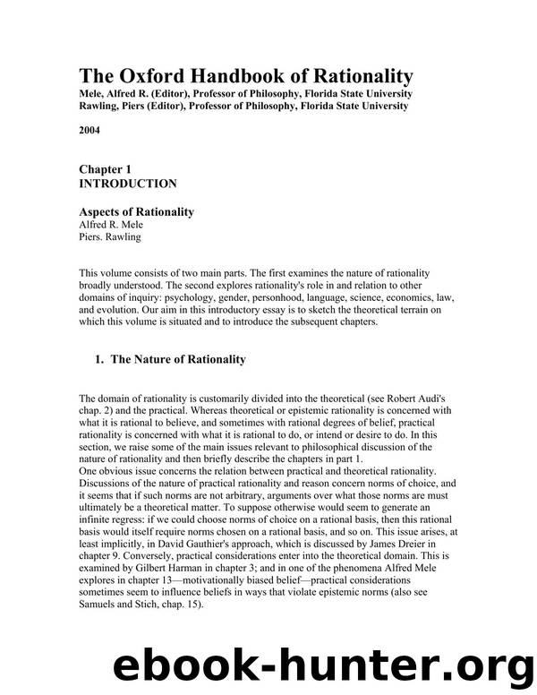 The Oxford Handbook of Rationality by Alfred R. Mele & Piers Rawling