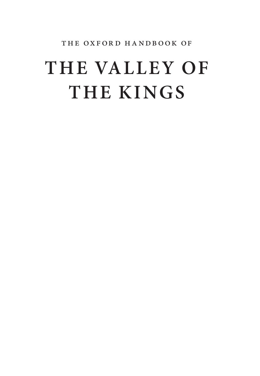 The Oxford Handbook of the Valley of the Kings by Richard H. Wilkinson (editor) Kent Weeks (editor)
