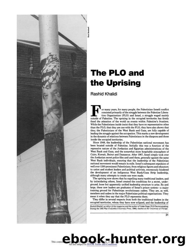 The PLO and the Uprising by The PLO & the Uprising (1988)