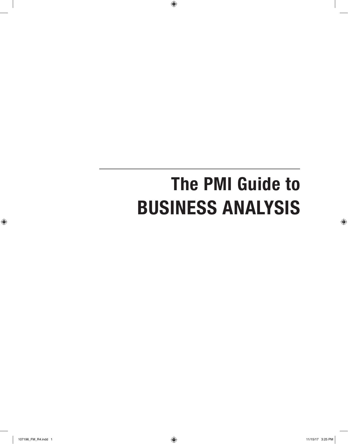 The PMI Guide to Business Analysis by Unknow