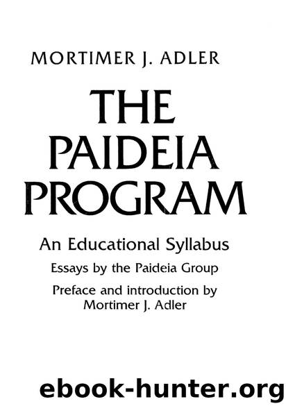 The Paideia Program by Mortimer J. Adler