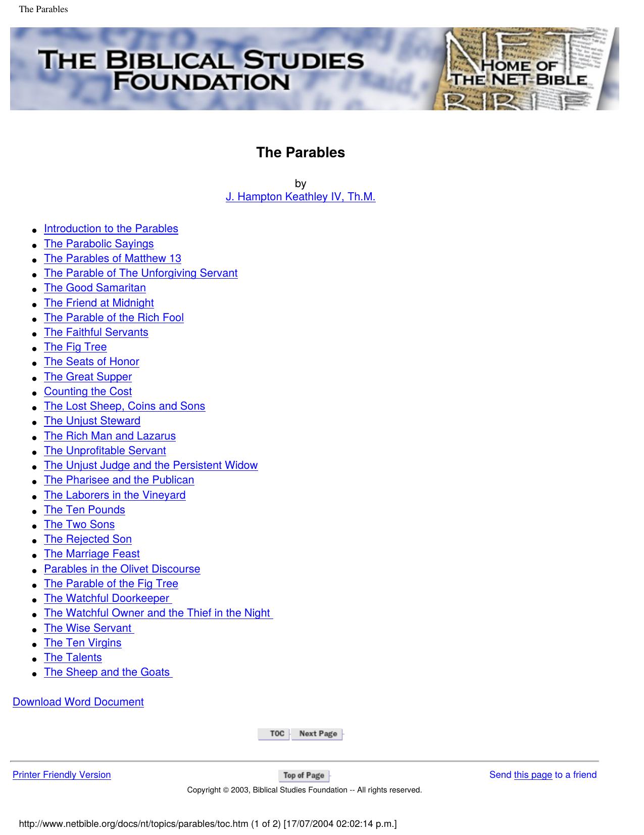 The Parables by Keathley
