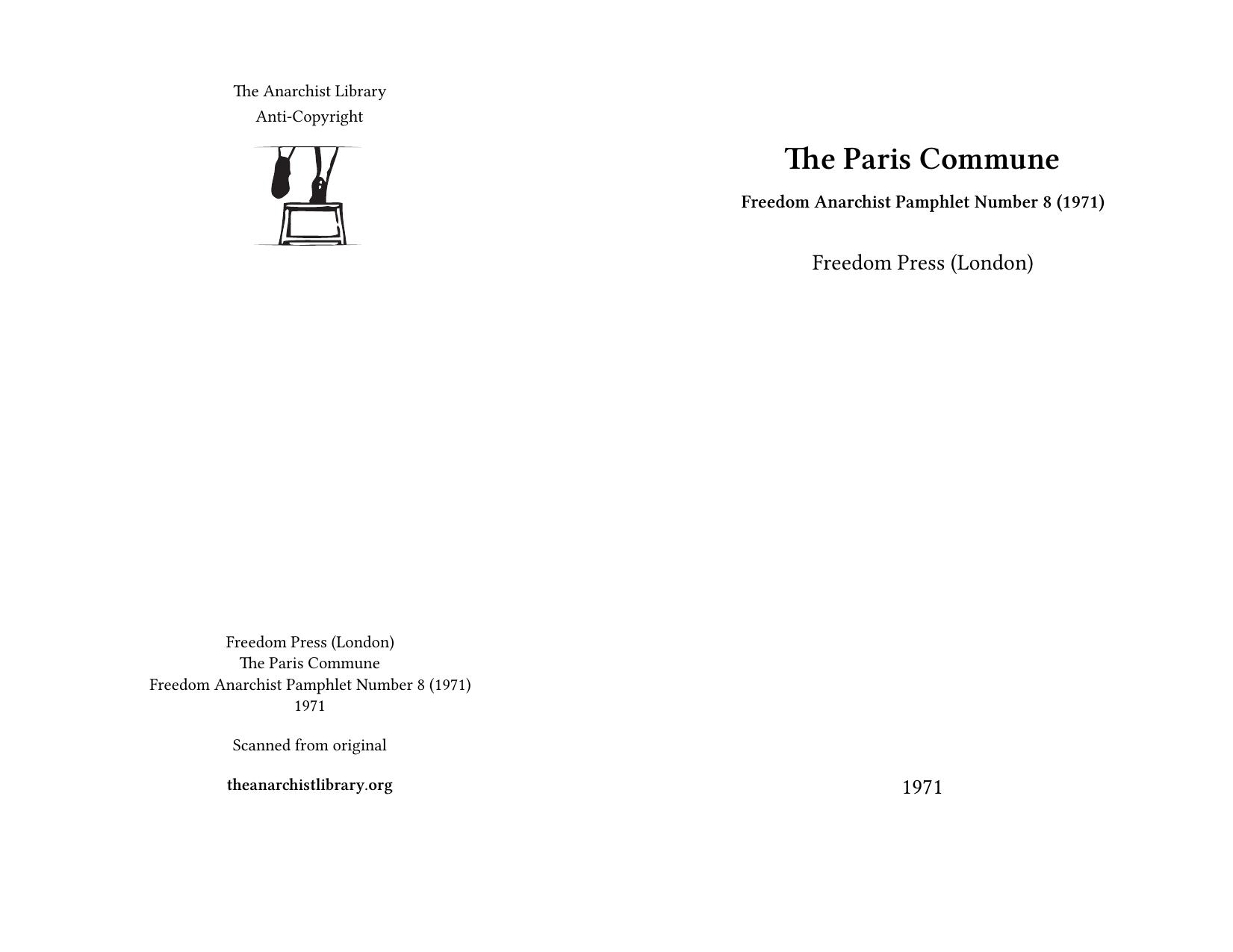 The Paris Commune by Freedom Press (London)