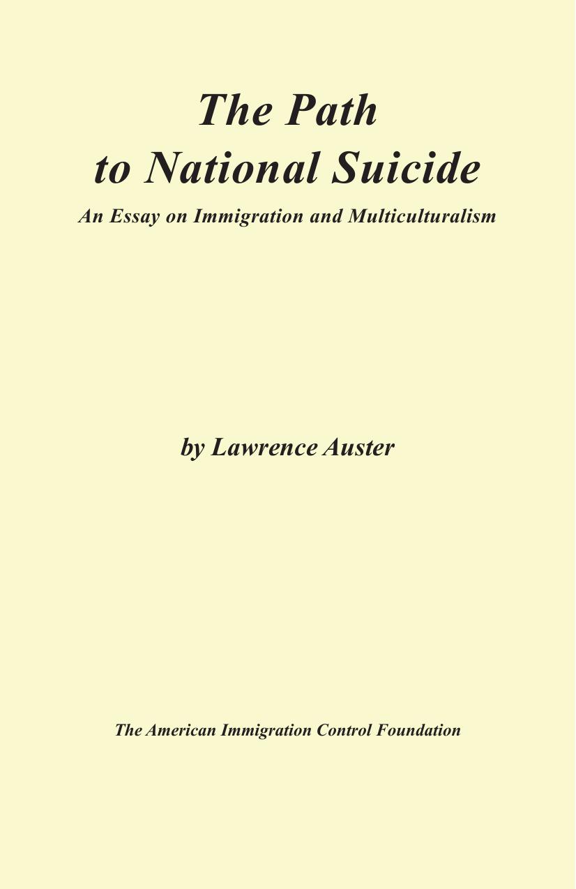 The Path to National Suicide by Lawrence Auster