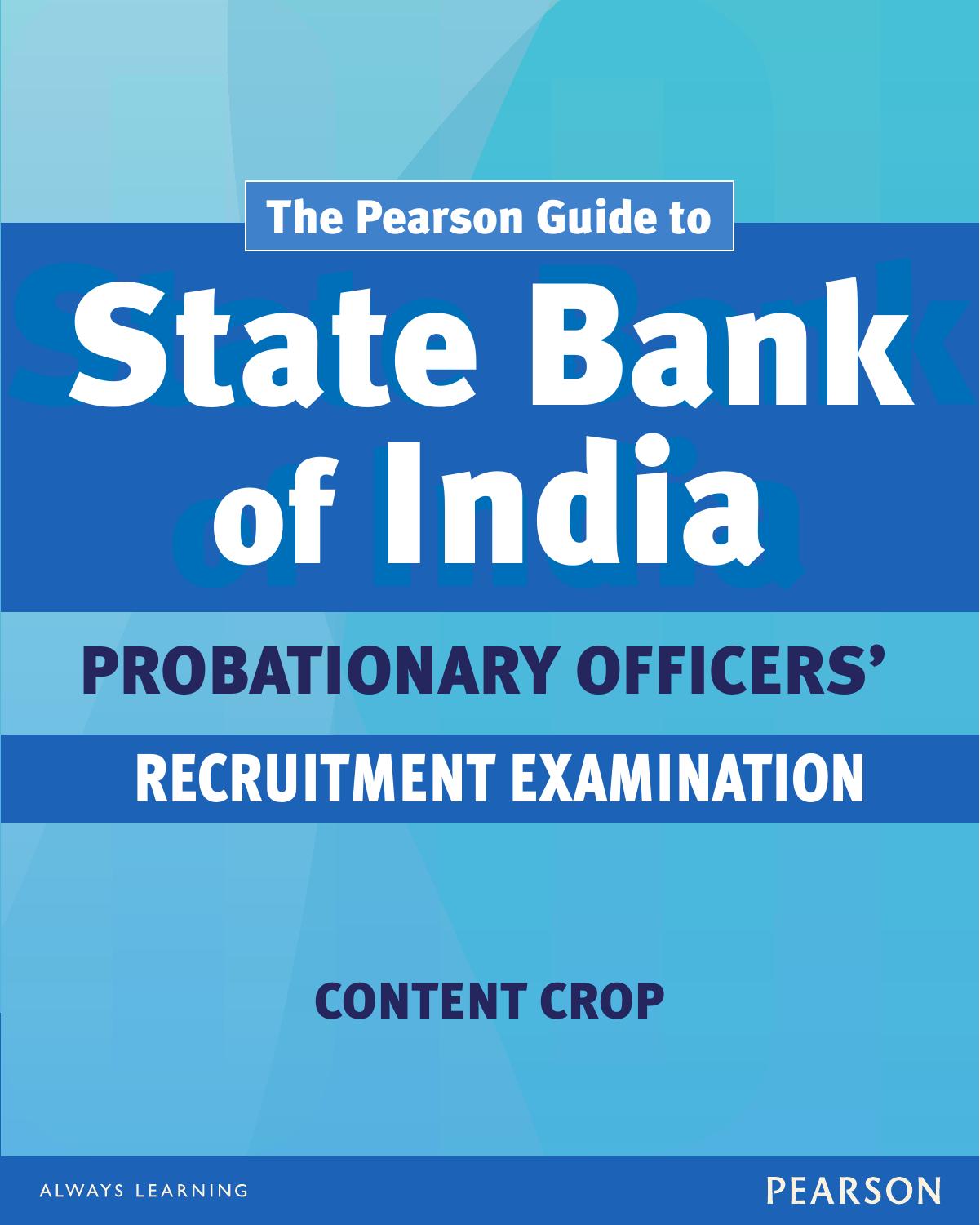 The Pearson Guide to State Bank of India Probationary Officers' Recruitment Examination by Pearson Education