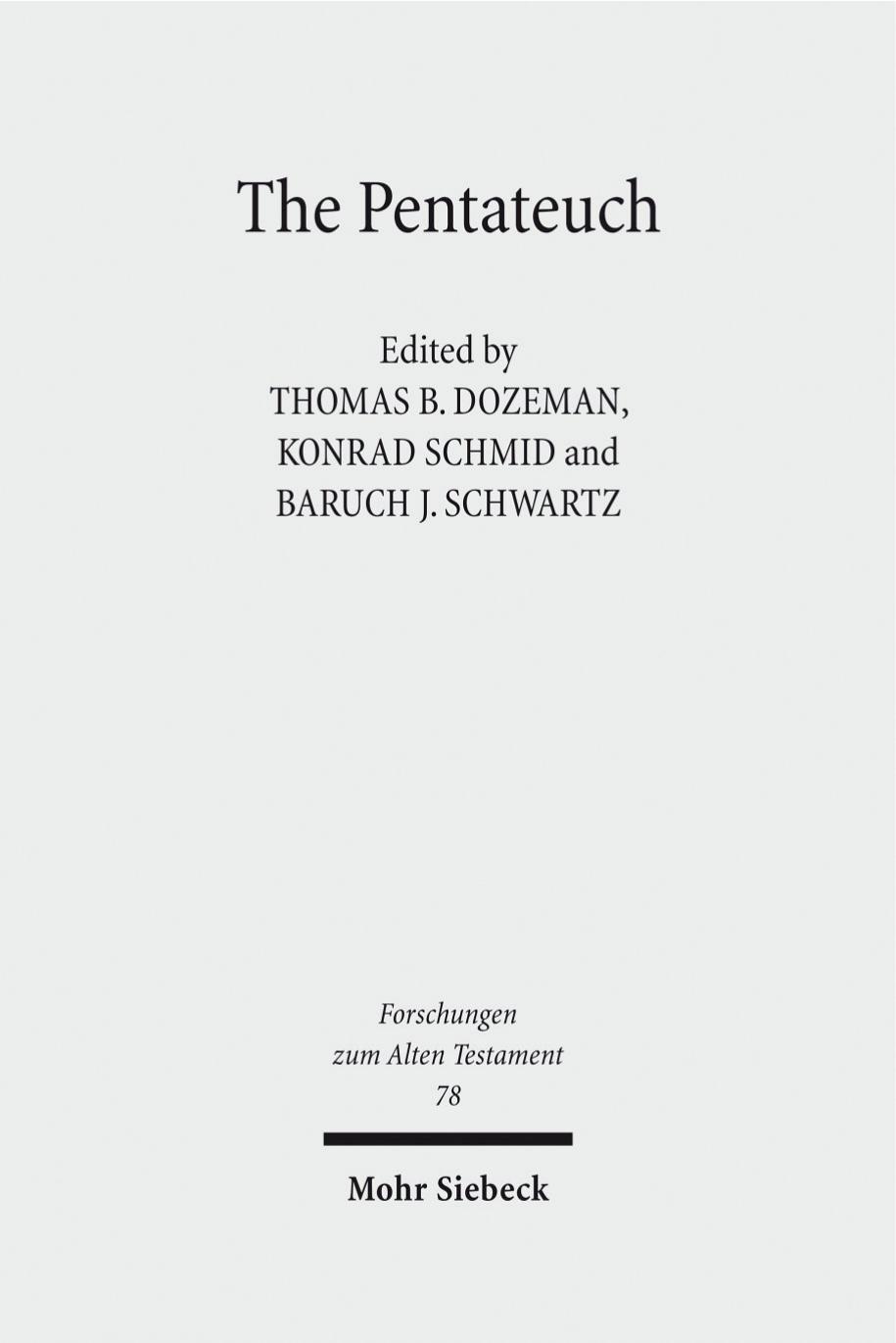 The Pentateuch by Dozeman Schmid