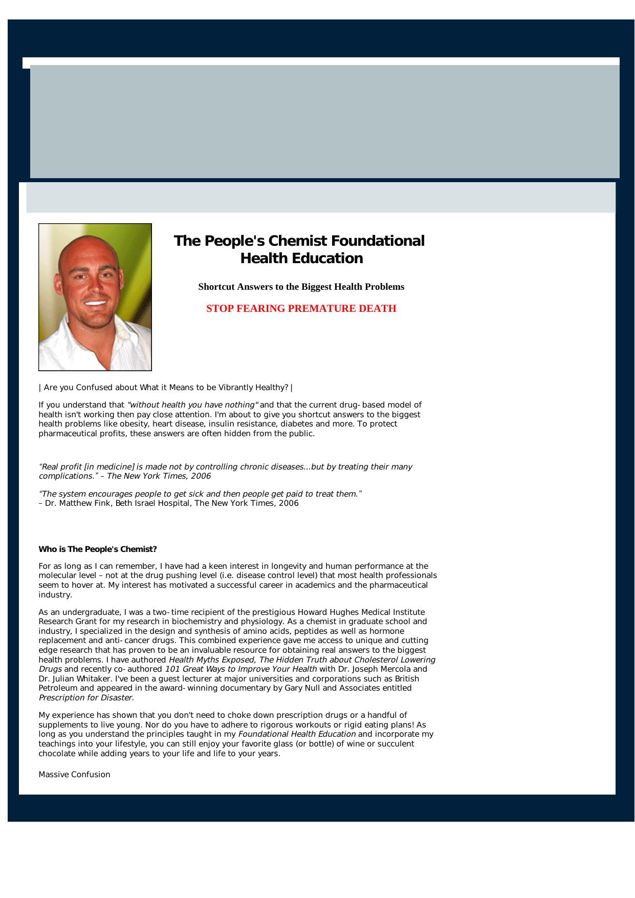 The Peoples Chemist Foundational Health Education. by Best of Kuszter's Collection