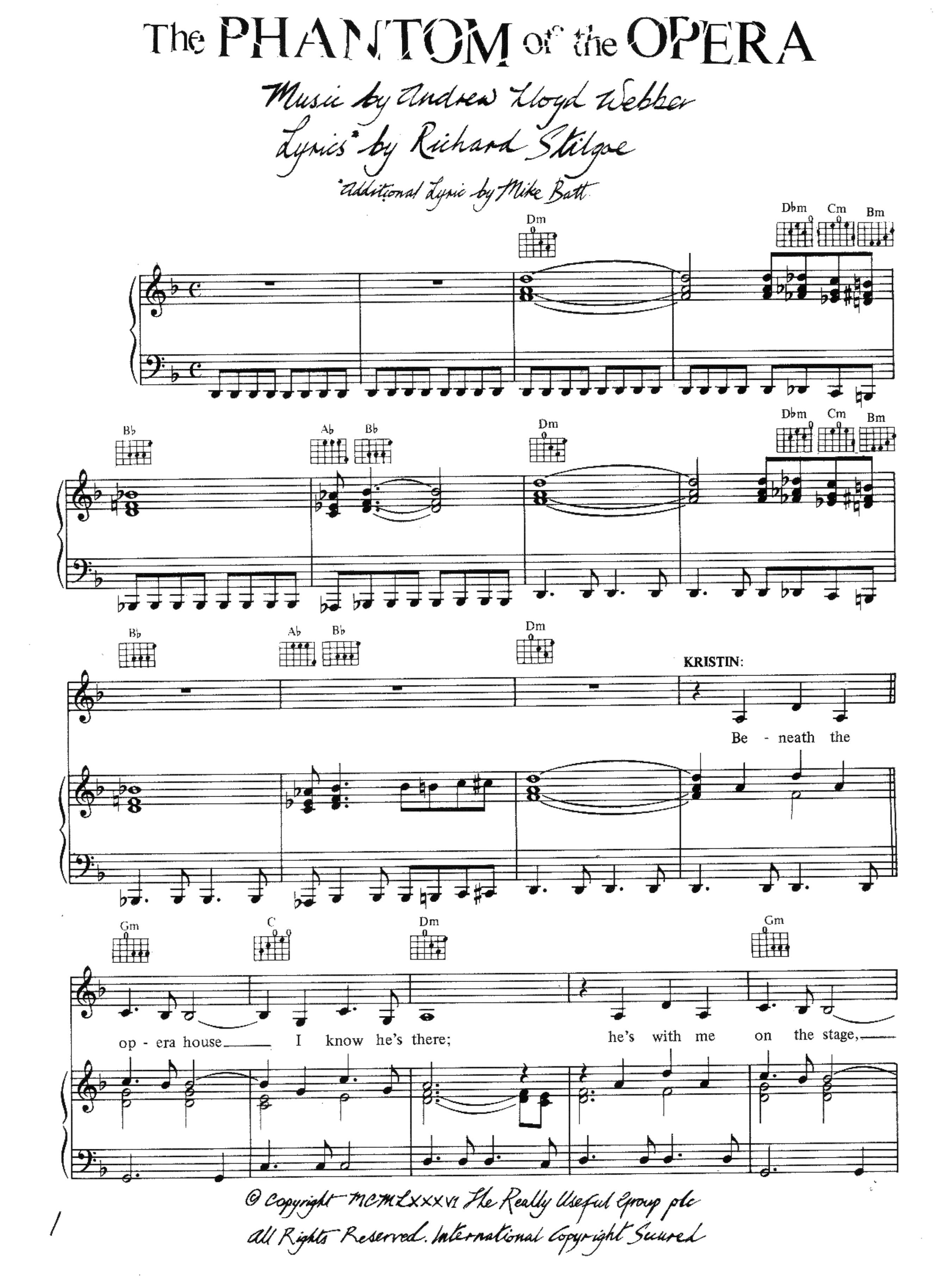 The Phantom of The Opera by Andrew Lloyd Webber