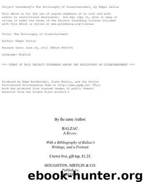 The Philosophy of Disenchantment by Edgar Saltus