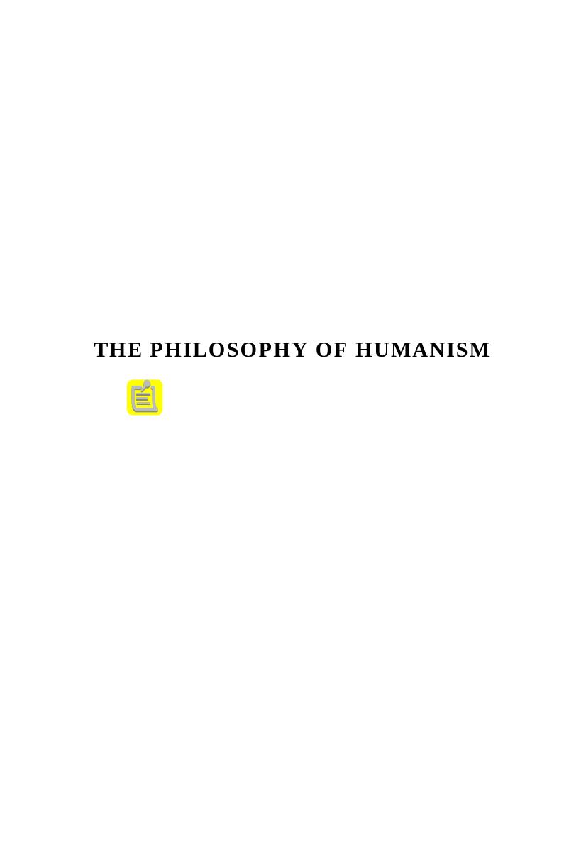 The Philosophy of Humanism by C. Lamont (1902-1995) - PDF by F. J. O'Neill