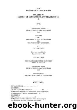 The Philosophy of Misery (1846) by Pierre Joseph Proudhon