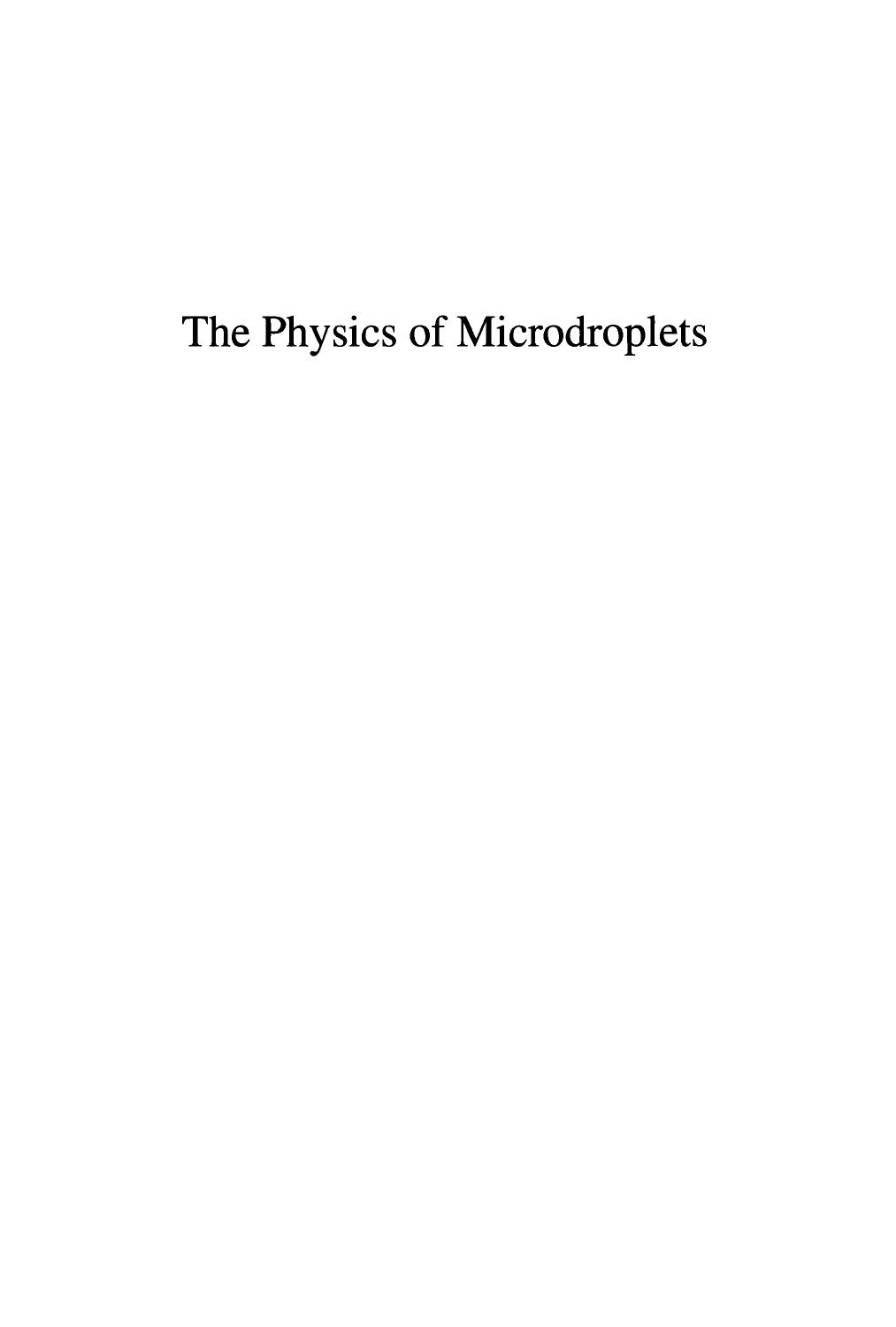 The Physics of Microdroplets by Unknow
