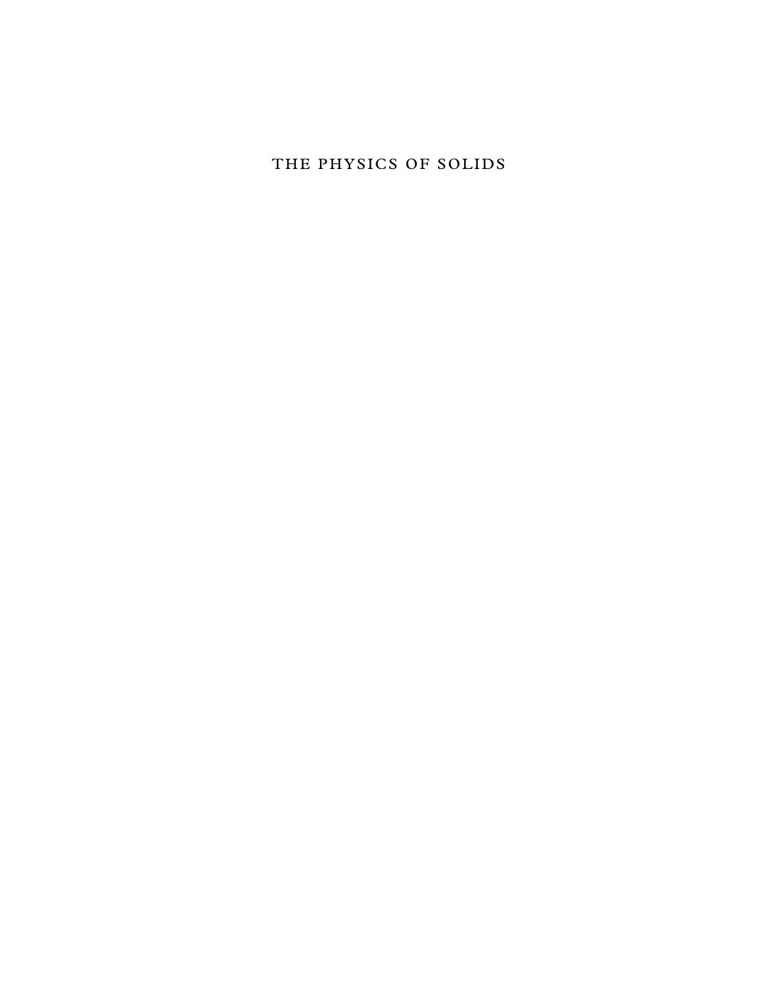 The Physics of Solids by J.B. Ketterson