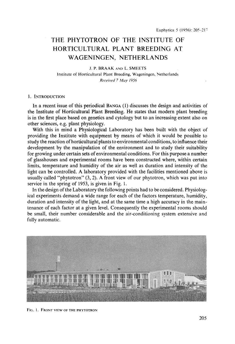 The Phytotron of the Institute of Horticultural Plant Breeding at Wageningen, Netherlands by Unknown