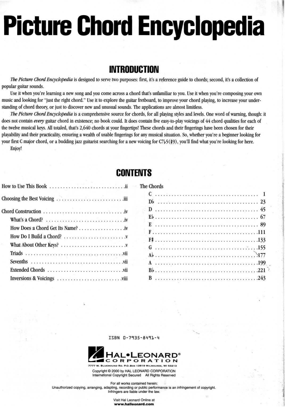 The Picture Chord Encyclopedia by Unknown