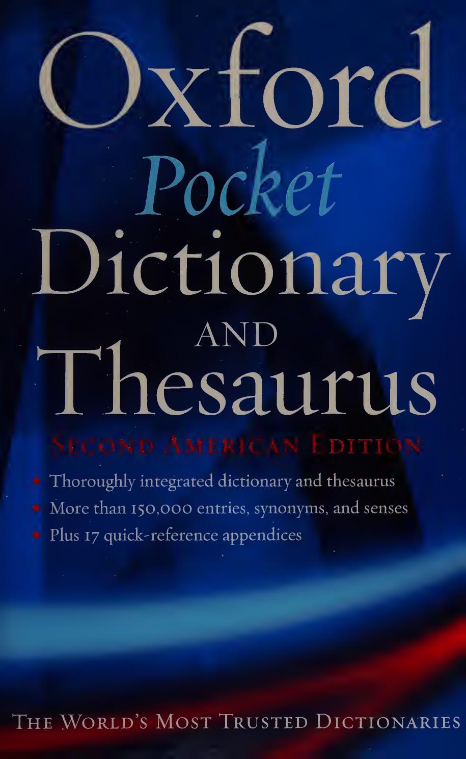 The Pocket Oxford Dictionary and Thesaurus by Elizabeth J. Jewell (editor)