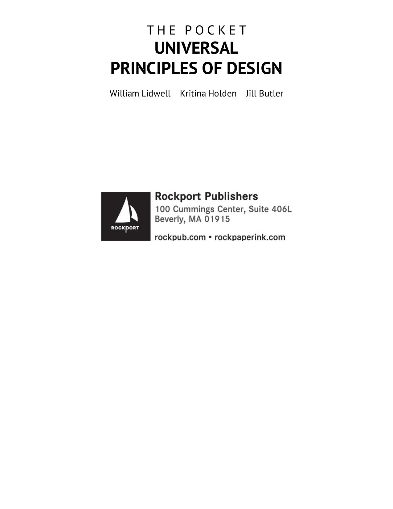 The Pocket Universal Principles of Design by Unknow