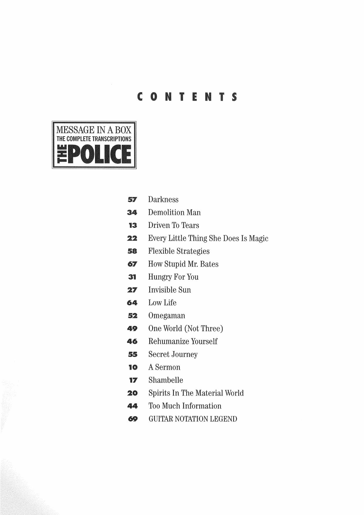 The Police - Message In A Box - Complete Transcriptions by Volume 3
