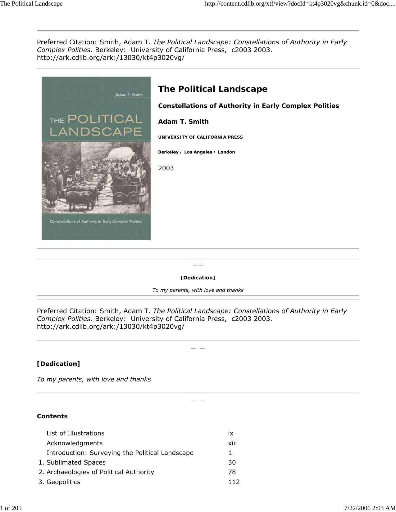 The Political Landscape by Master Clark