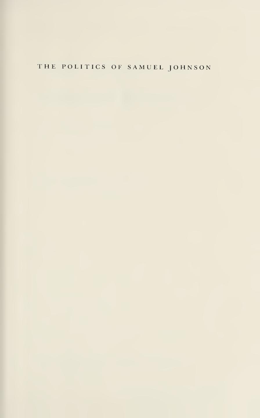 The Politics of Samuel Johnson by Donald J. Greene