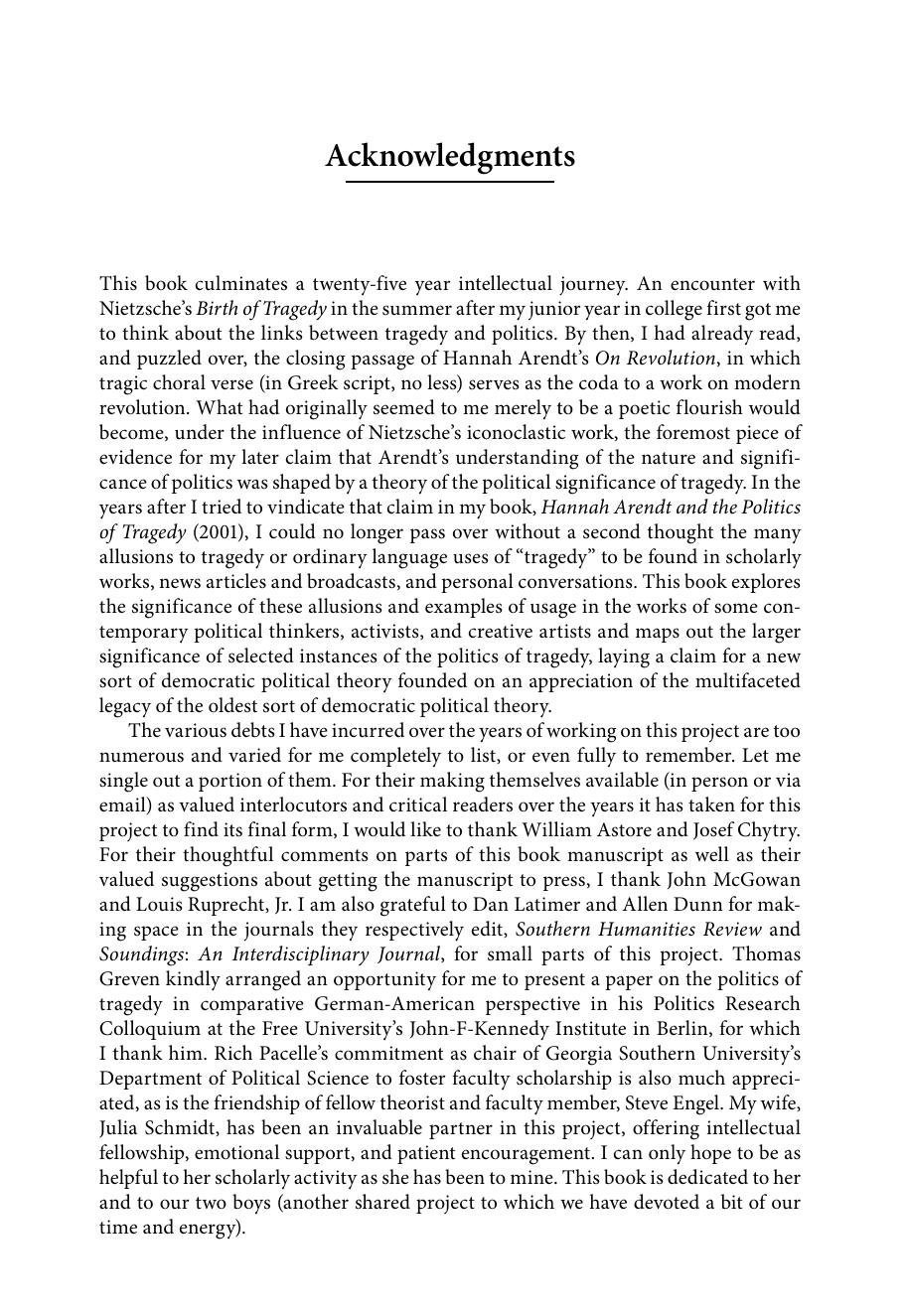 The Politics of Tragedy and Democratic Citizenship by Robert C. Pirro