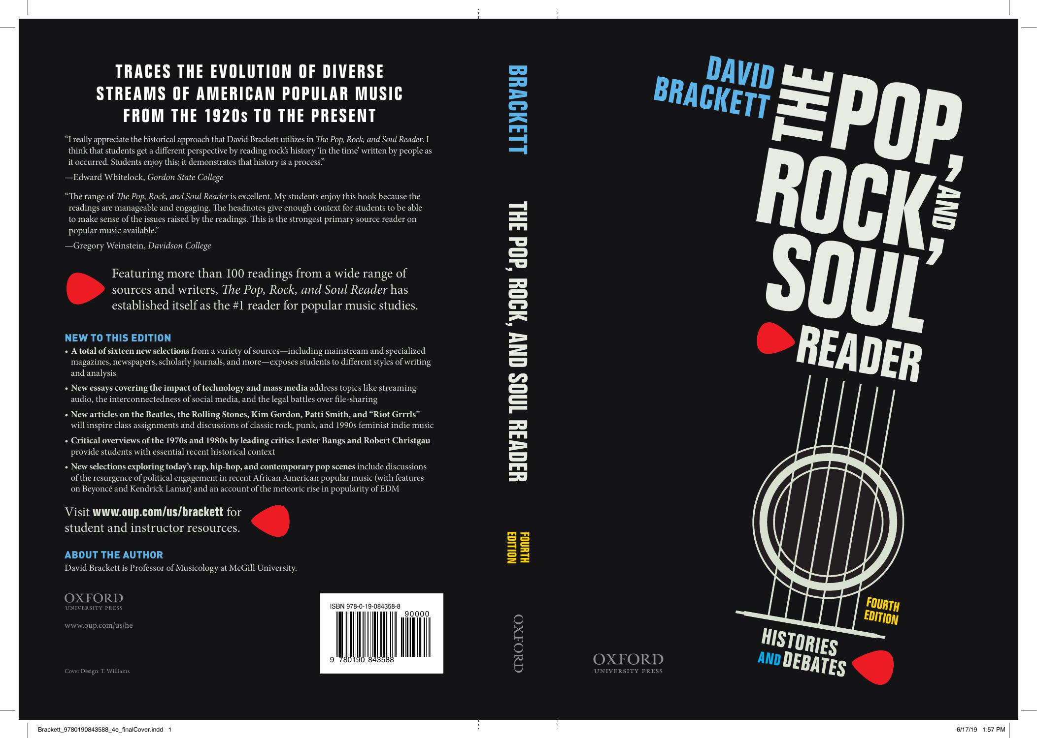 The Pop, Rock, and Soul Reader: Histories and Debates by David Brackett