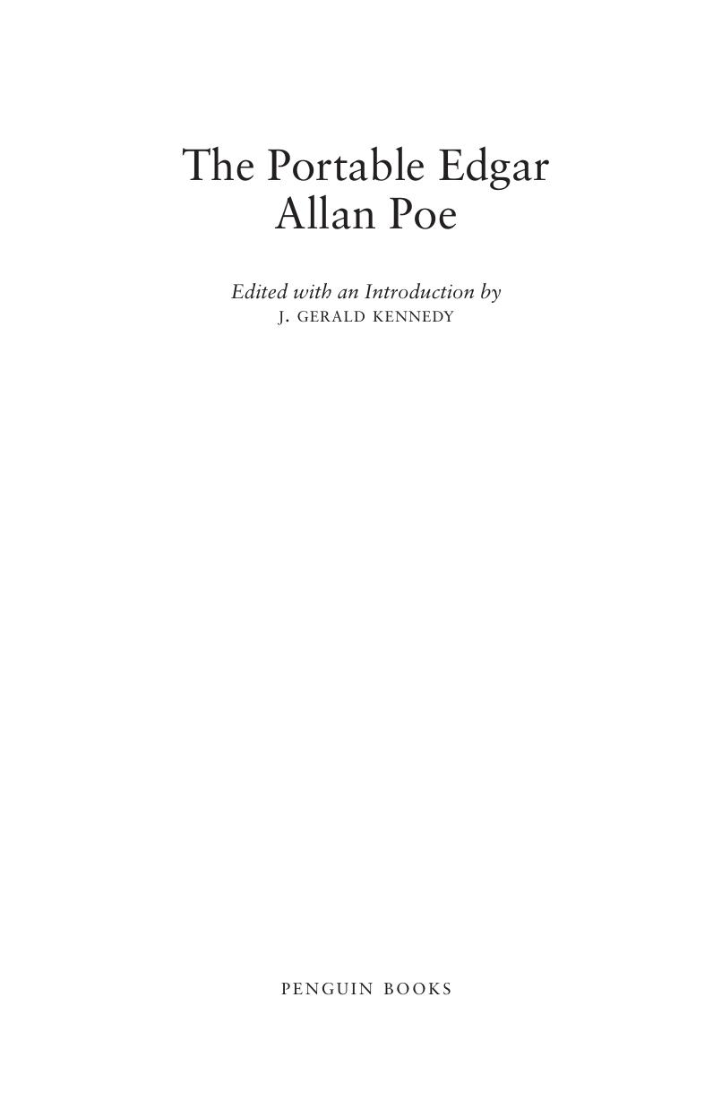 The Portable Edgar Allan Poe (Penguin Classics) by Edgar Allan Poe
