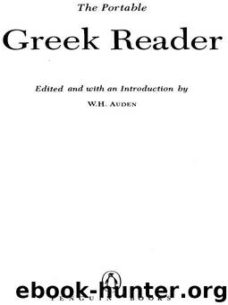 The Portable Greek Reader (Portable Library) by W. H. Auden