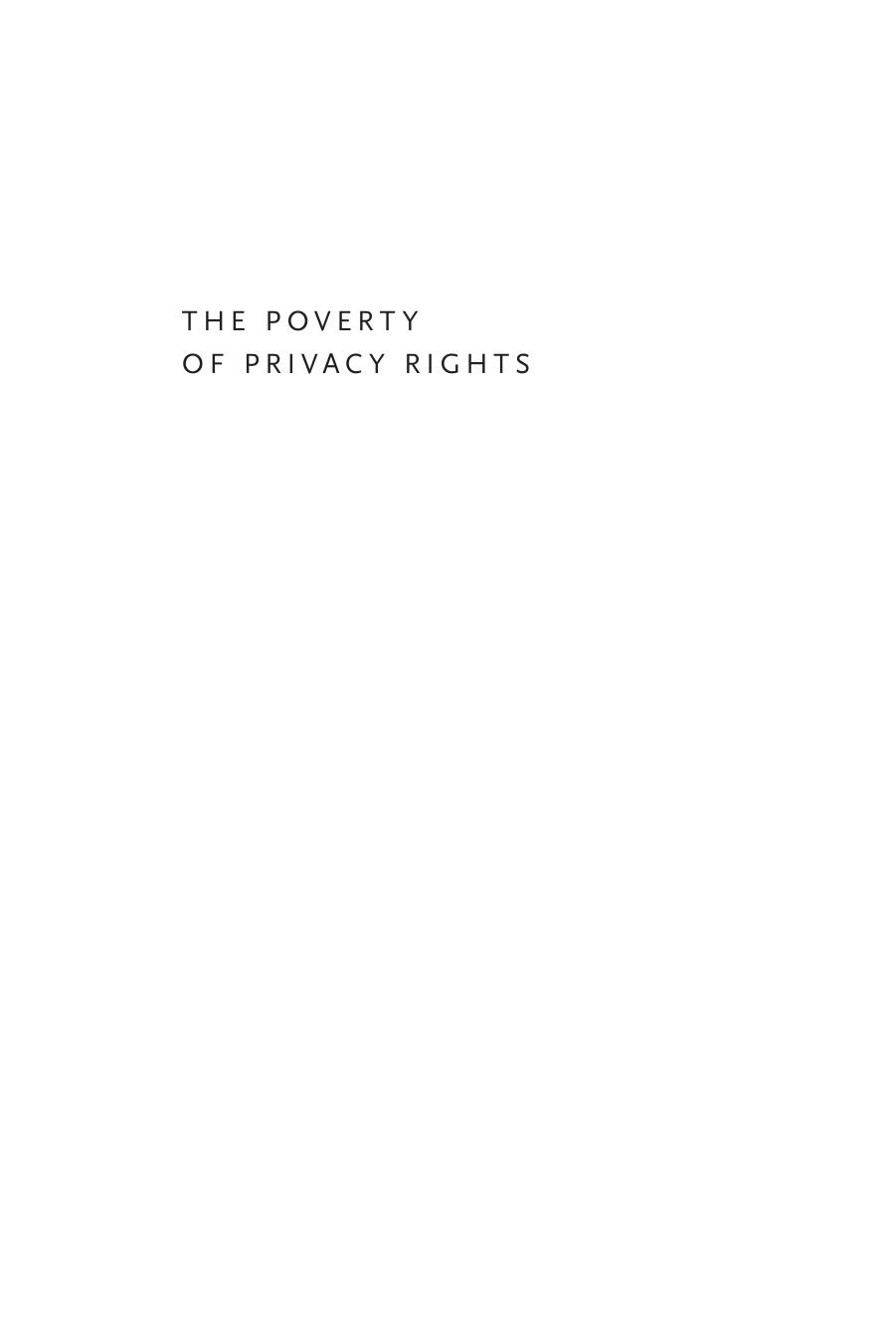 The Poverty of Privacy Rights by Khiara M. Bridges