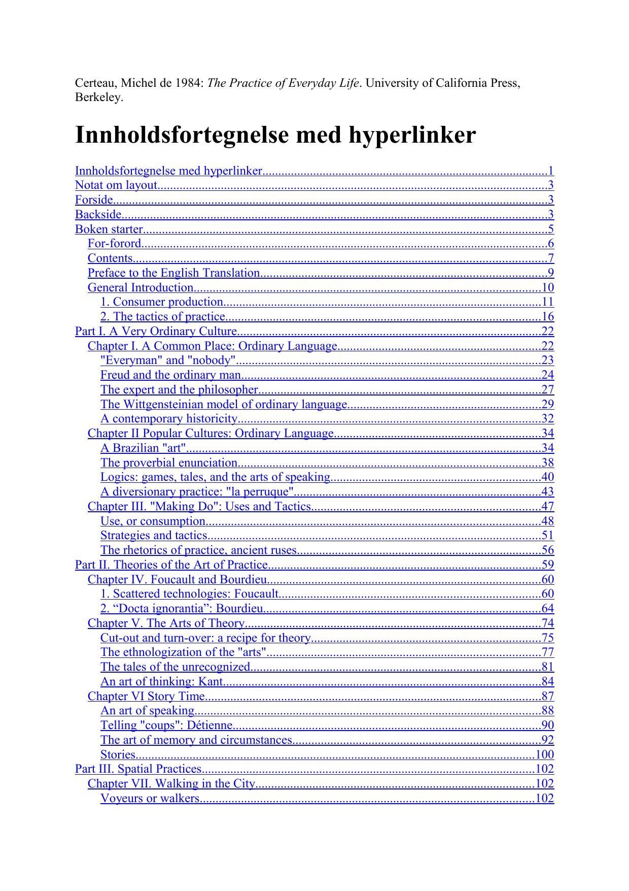The Practice of Everyday Life by Michel de Certeau