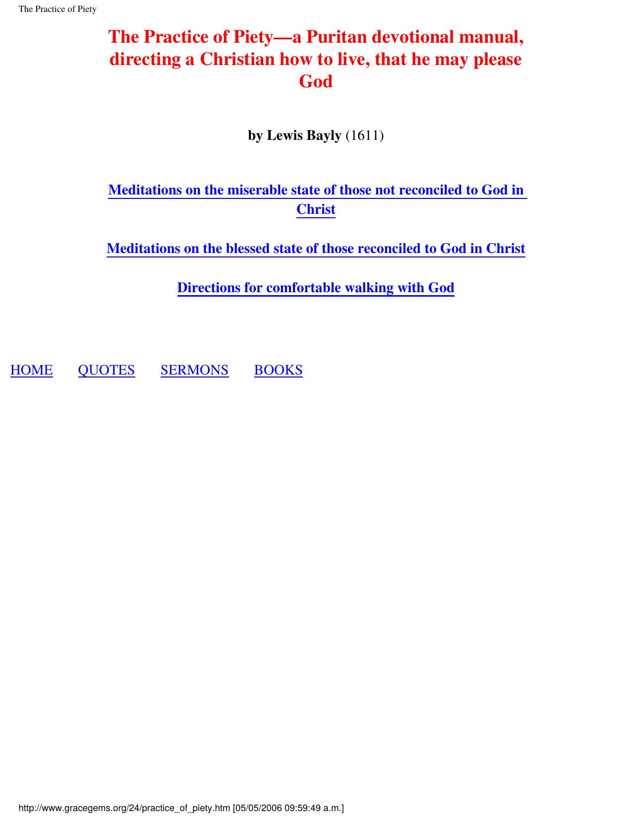 The Practice of Piety by Practice of Piety