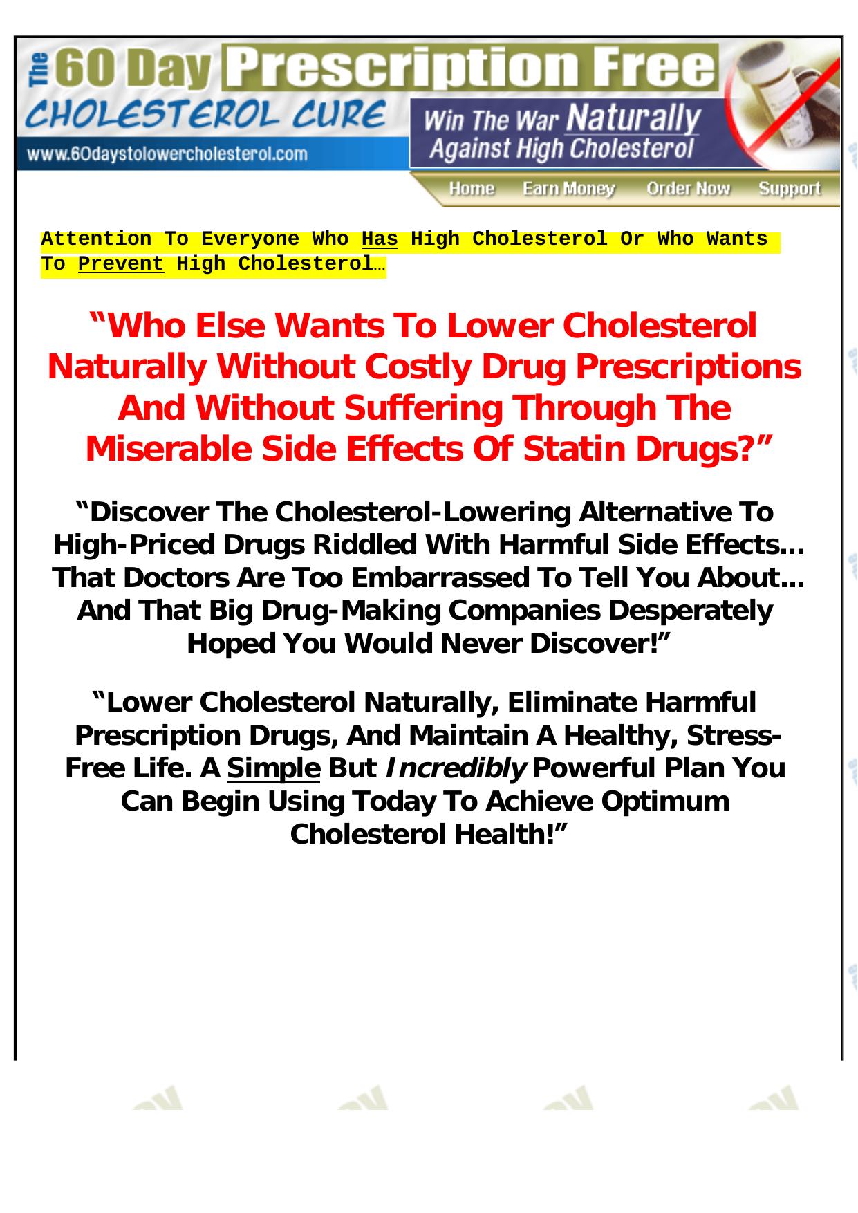 The Prescription Free Cholesterol Cure. by Best of Kuszter's Collection