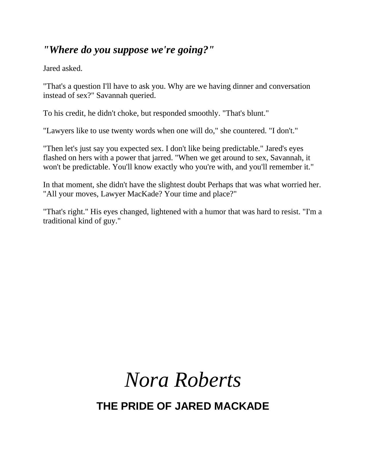 The Pride of Jared MacKade by Nora Roberts by ahoffman