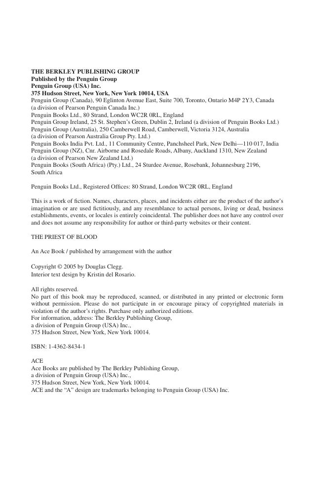 The Priest of Blood by Douglas Clegg